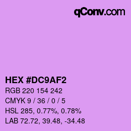 Color code: HEX #DC9AF2 | qconv.com