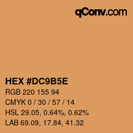 Color code: HEX #DC9B5E | qconv.com