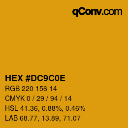 Color code: HEX #DC9C0E | qconv.com