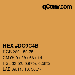 Color code: HEX #DC9C4B | qconv.com