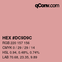 Color code: HEX #DC9D9C | qconv.com