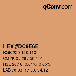 Code couleur: HEX #DC9E6E | qconv.com