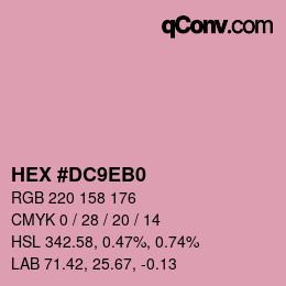 Farbcode: HEX #DC9EB0 | qconv.com