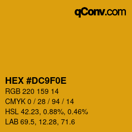 Color code: HEX #DC9F0E | qconv.com