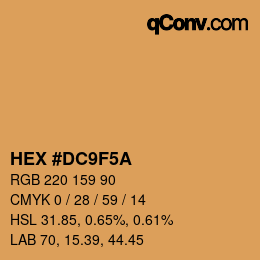 Color code: HEX #DC9F5A | qconv.com