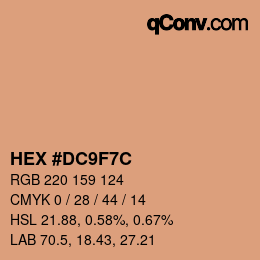 カラーコード: HEX #DC9F7C | qconv.com