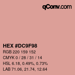 颜色代码: HEX #DC9F98 | qconv.com
