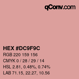 Color code: HEX #DC9F9C | qconv.com