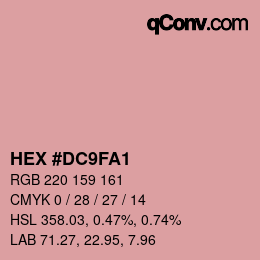 颜色代码: HEX #DC9FA1 | qconv.com