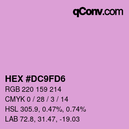 Color code: HEX #DC9FD6 | qconv.com
