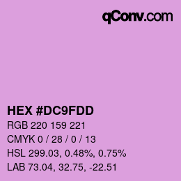 カラーコード: HEX #DC9FDD | qconv.com