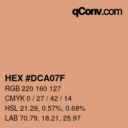 Farbcode: HEX #DCA07F | qconv.com