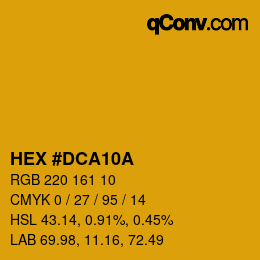 Farbcode: HEX #DCA10A | qconv.com