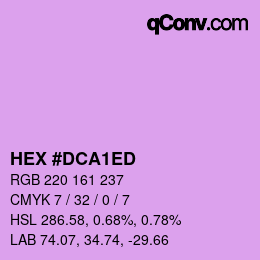 カラーコード: HEX #DCA1ED | qconv.com