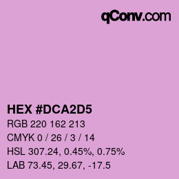 カラーコード: HEX #DCA2D5 | qconv.com
