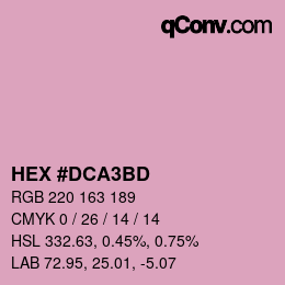 颜色代码: HEX #DCA3BD | qconv.com