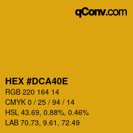 Farbcode: HEX #DCA40E | qconv.com