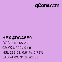 Color code: HEX #DCA5E9 | qconv.com