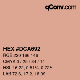 Color code: HEX #DCA692 | qconv.com