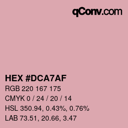 カラーコード: HEX #DCA7AF | qconv.com