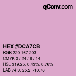 颜色代码: HEX #DCA7CB | qconv.com