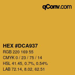 Color code: HEX #DCA937 | qconv.com