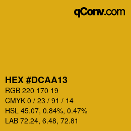 Color code: HEX #DCAA13 | qconv.com