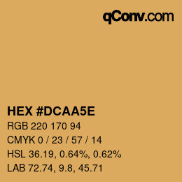 Color code: HEX #DCAA5E | qconv.com