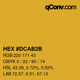 Color code: HEX #DCAB2B | qconv.com