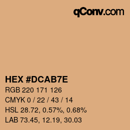 Color code: HEX #DCAB7E | qconv.com