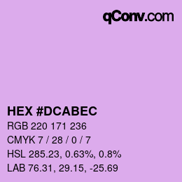 カラーコード: HEX #DCABEC | qconv.com