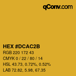 カラーコード: HEX #DCAC2B | qconv.com
