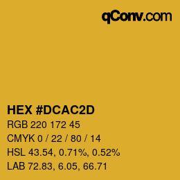 カラーコード: HEX #DCAC2D | qconv.com