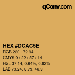 Code couleur: HEX #DCAC5E | qconv.com