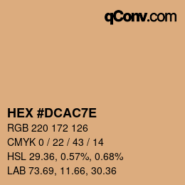 Color code: HEX #DCAC7E | qconv.com
