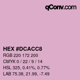 颜色代码: HEX #DCACC8 | qconv.com
