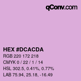 カラーコード: HEX #DCACDA | qconv.com