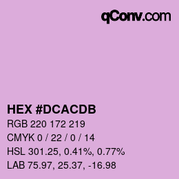 颜色代码: HEX #DCACDB | qconv.com