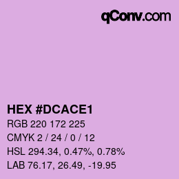 カラーコード: HEX #DCACE1 | qconv.com