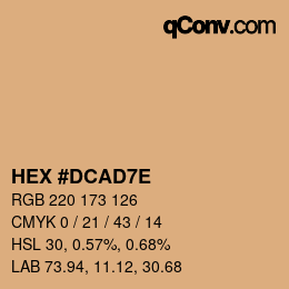 Color code: HEX #DCAD7E | qconv.com