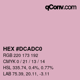 颜色代码: HEX #DCADC0 | qconv.com