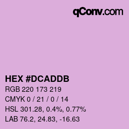 颜色代码: HEX #DCADDB | qconv.com