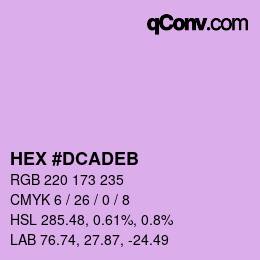 颜色代码: HEX #DCADEB | qconv.com
