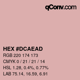 Color code: HEX #DCAEAD | qconv.com