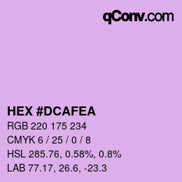Farbcode: HEX #DCAFEA | qconv.com
