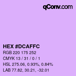 カラーコード: HEX #DCAFFC | qconv.com