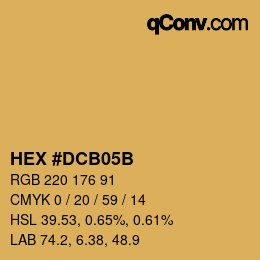 Color code: HEX #DCB05B | qconv.com