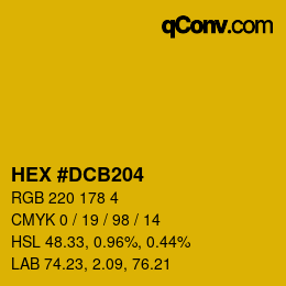 Color code: HEX #DCB204 | qconv.com