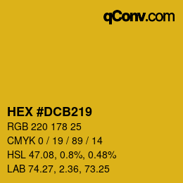 Farbcode: HEX #DCB219 | qconv.com