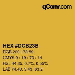 Color code: HEX #DCB23B | qconv.com